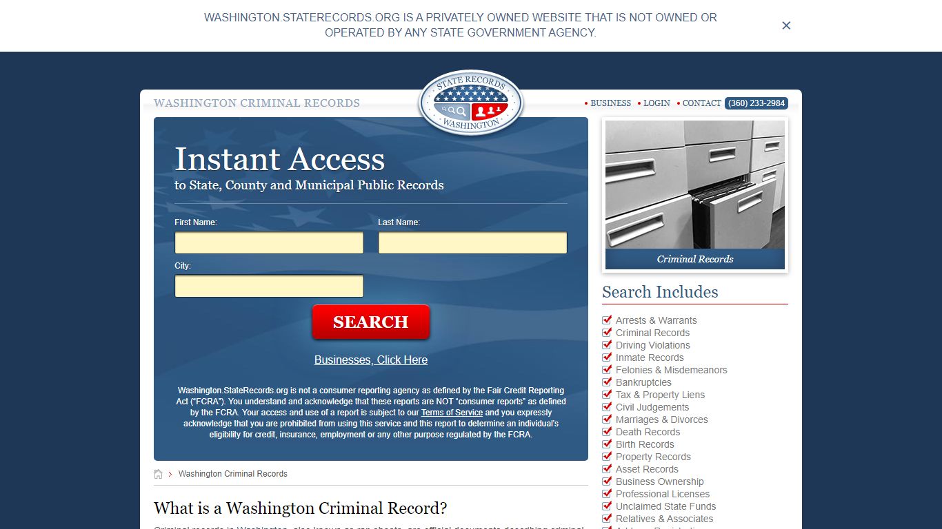 Washington Criminal Records | StateRecords.org