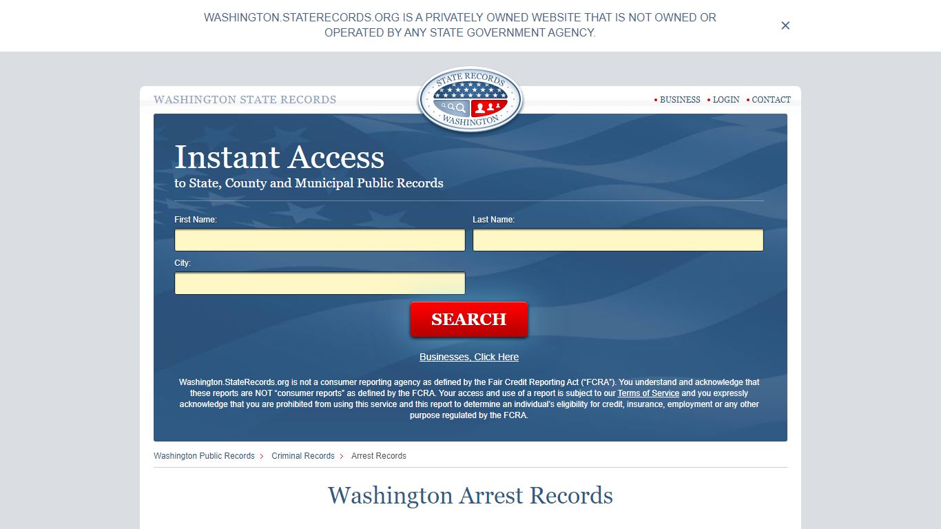 Washington Arrest Records | StateRecords.org